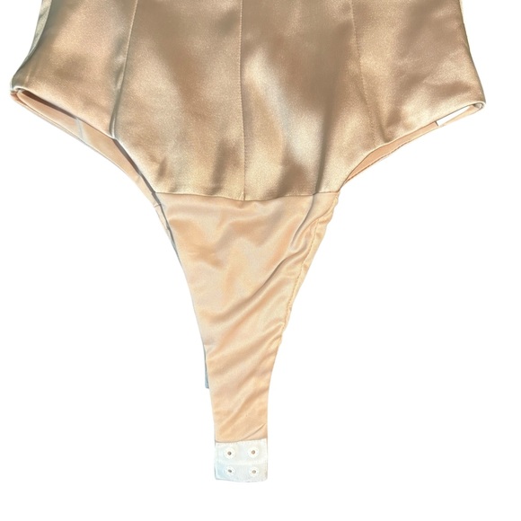 Zara Cream Satin Bodysuit NWOT - Picture 11 of 14